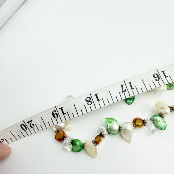 Vintage Green Abalone Shell Beaded Multi Strand Necklace - Picture 7 of 7